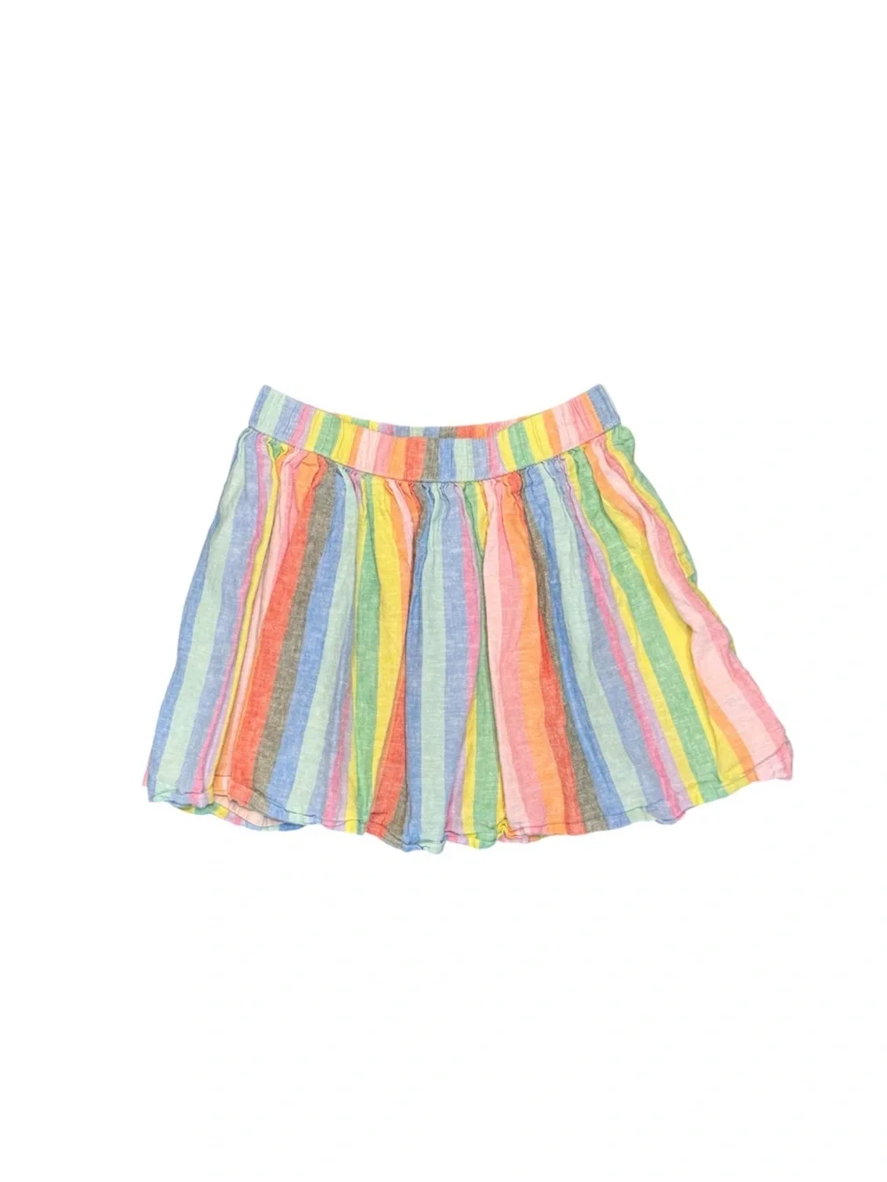 Gap Kids | Two Piece Striped Rainbow Puff-Sleeve Crop Top and Skirt Girls Medium